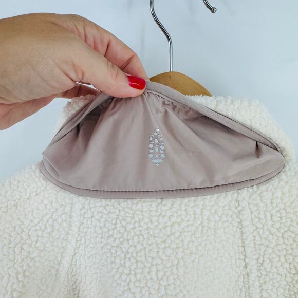 FP Movement Free People Sherpa Fleece Pullover Cream Beige Quarter Zip Size XS - Picture 6 of 7